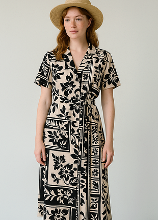 Primark платье миди в цветочный принт из вискозы