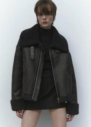 Искусственная дубленка zara