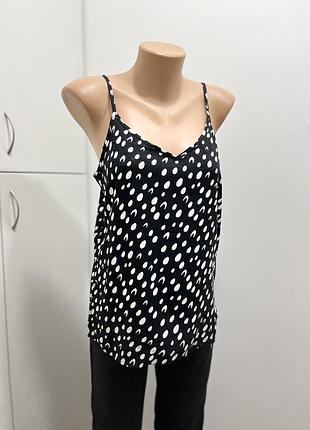 Женская майка в горошек обмен / женский топ черно белый