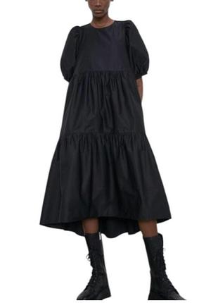 Поплиновое ярусное платье