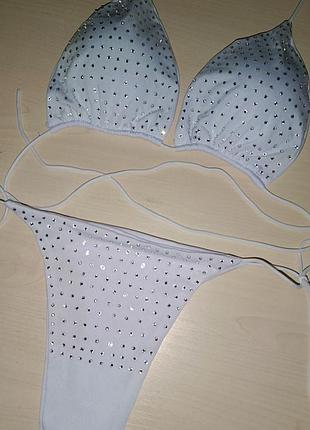 Купальник белый в стразах