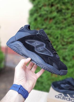 Стильные мужские кроссовки. adidas streetball черные замши