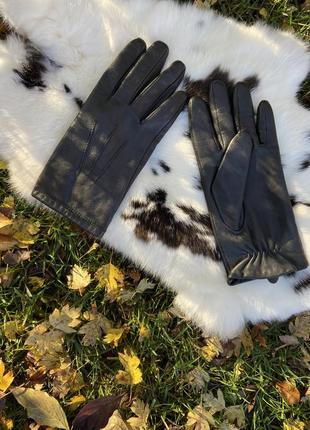 Фирменные стильные качественные натуральные кожаные перчатки6 фото