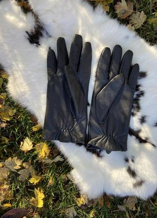 Фирменные стильные качественные натуральные кожаные перчатки7 фото