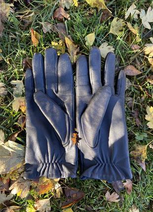 Фирменные стильные качественные натуральные кожаные перчатки8 фото