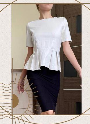 Блуза короткий рукав замш белая кофта айвори баскаdutti трендmango zara классика y2k oldmoney