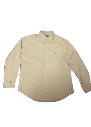 Polo ralph lauren  вінтажна, класична, сорочка кольору слонова кістка розміру l