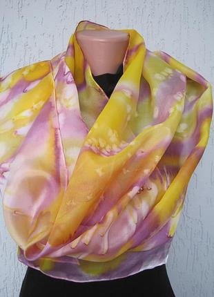 Шарф натуральный шелк ручной шов