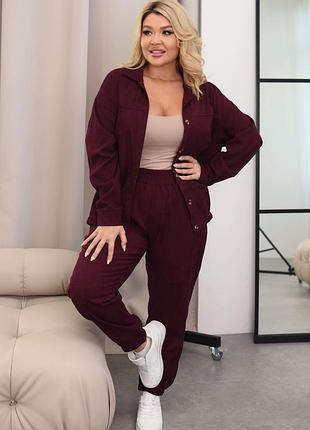 Роскошный брючный костюм вельвет