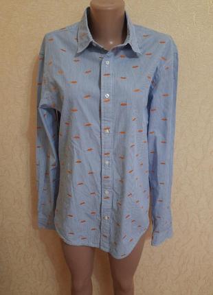 Крутая рубашка в полоску в принт uni- sex scotch&soda