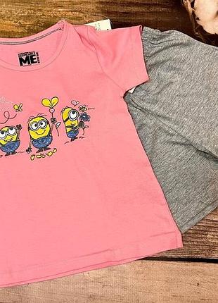 Піжама літній костюм для дівчинки 98/104 110/116 minion