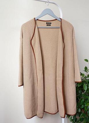 Кардиган вязанный бежевый massimo dutti