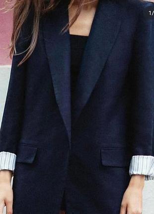Льняной пиджак zara