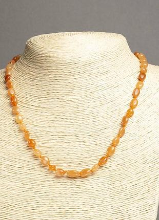 Намистонатуральный камень розовый авантюрин галтовик d-6х8мм+-l-45 см+-