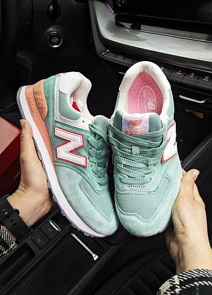 Женские кроссовки new balance 574 мятные