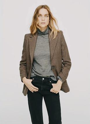 Картатий вінтажний піджак з вовною