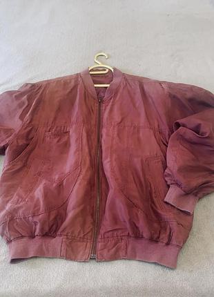 Бомбер 💯 шелк vintage