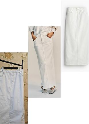 Джинсовая юбка макси светлый беж