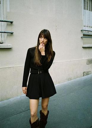 Короткое платье с ремнем zara