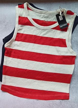 Топ, кроп-топ коттоновые в рубчик esmara 🇩🇪