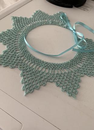 Голубая силянка украшение украинская народная бусы пацорики ожерелье этано винтажный женский подарок 💝 кризис кривалька