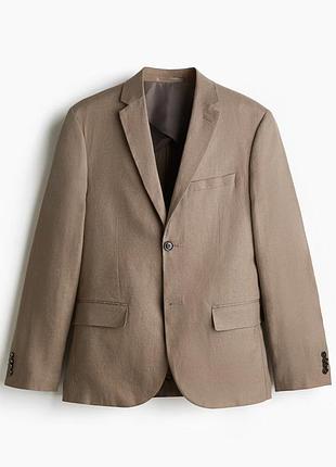 Люкс качество льняной блейзер пиджака 100% лен h&m тауп