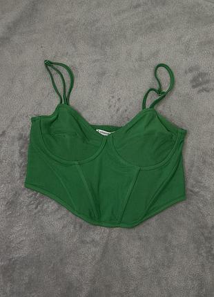 Корсет жіночий зеленого кольору від stradivarius, розмір м (28)