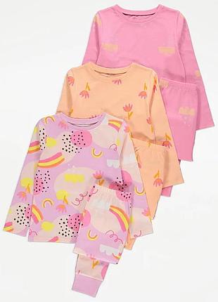 Піжама за 1 шт george бавовна на дівчинку 5-6 110 116 помар