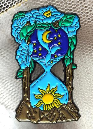 Пін пісочний годинник із серії " місячна ніч" 3,6 см, значок, брошка, місяць, сонце, луна