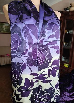 Шарф кашне двойной 100% натуральный шелк, градиент