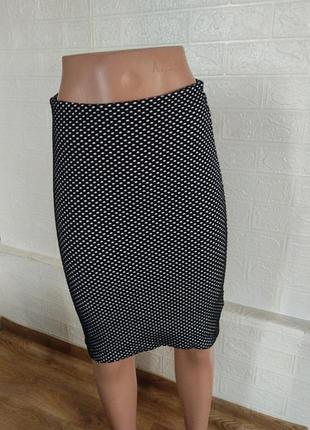 Юбка карандаш женская черно белый принт