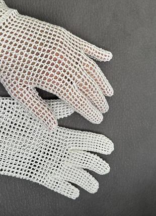 Перчатки в сеточку ручной работы из хлопка