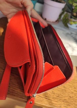 Кошелек (гаманець) женский. кожа. яркий оранж.