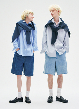 Джинсовые шорты унисекс uniqlo
