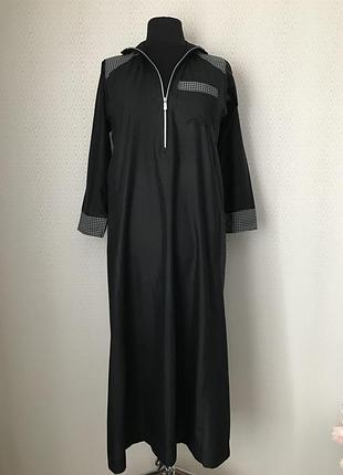 Комбинированное платье в пол чёрного цвета от alnadeer, размер l-xl