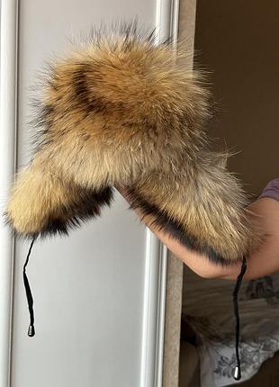 Натуральная меховая шапка (трансформер в шапку ушанку), шапка з натурального хутра