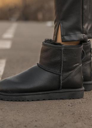 Женские черные угги ugg classic mini ii boot3 фото