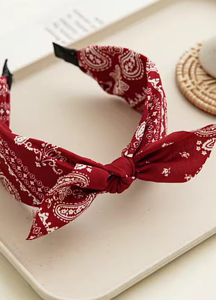 Обруч для волосся обідок з бантиком ретро стиль бандана