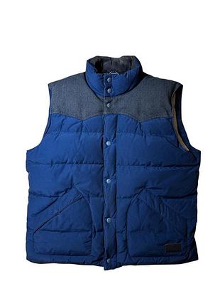 Пуховий жилет безрукавка gant mens puffer gilet blue herringbone