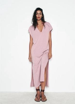 Платье нежно-розовое zara new