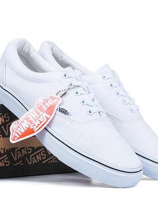Кеди чоловічі білі vans ванс класичні на шнурівці нові