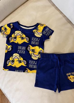 Костюм літній на хлопчика 3-6 міс ріст 68 від disney baby hakuna  matata