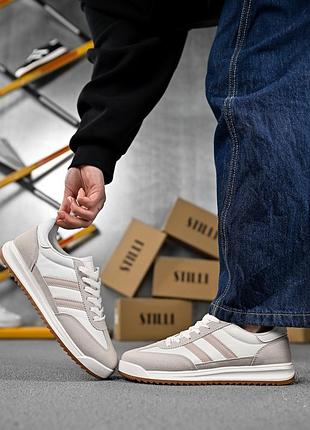 👟 женские кроссовки белые с бежевым  👟