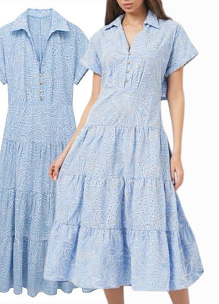 Неймовірна ярусна вишита сукня zara woman collection