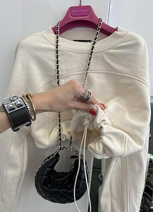 Бежевая молочная крутая худи топ толстовка лонг zara стиль alo