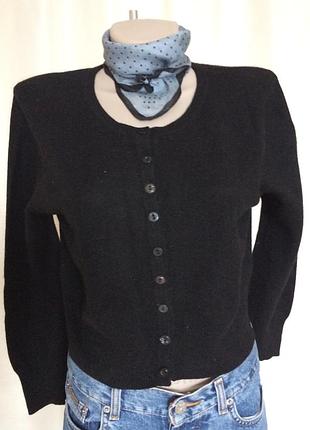 Жіночий чорний короткий кардиган з кашеміру
