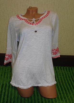 Блуза туника в стиле вышиванка