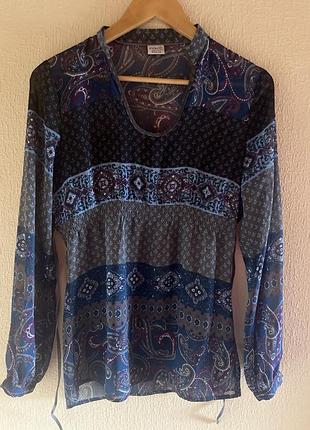 Полупрозрачная туника кофта блузка сзади на завязках