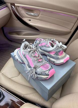 Кроссовки женские модные 3xl pink silver розовые серебристые на платформе