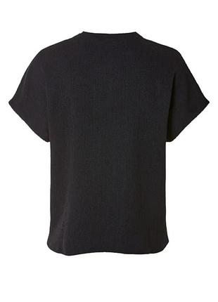 Женская чёрная футболка с жатой структурой esmara® размер s m3 фото